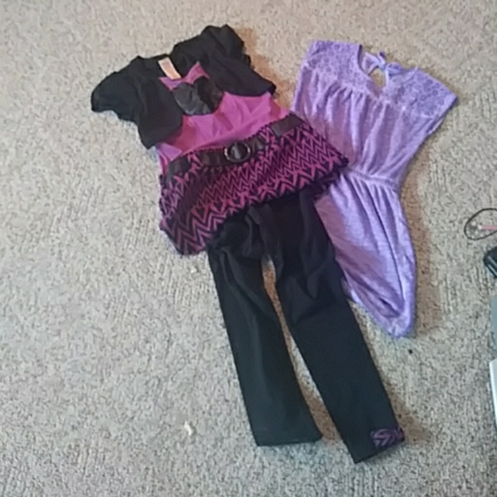 Two dresses and a matching pair of leggings
